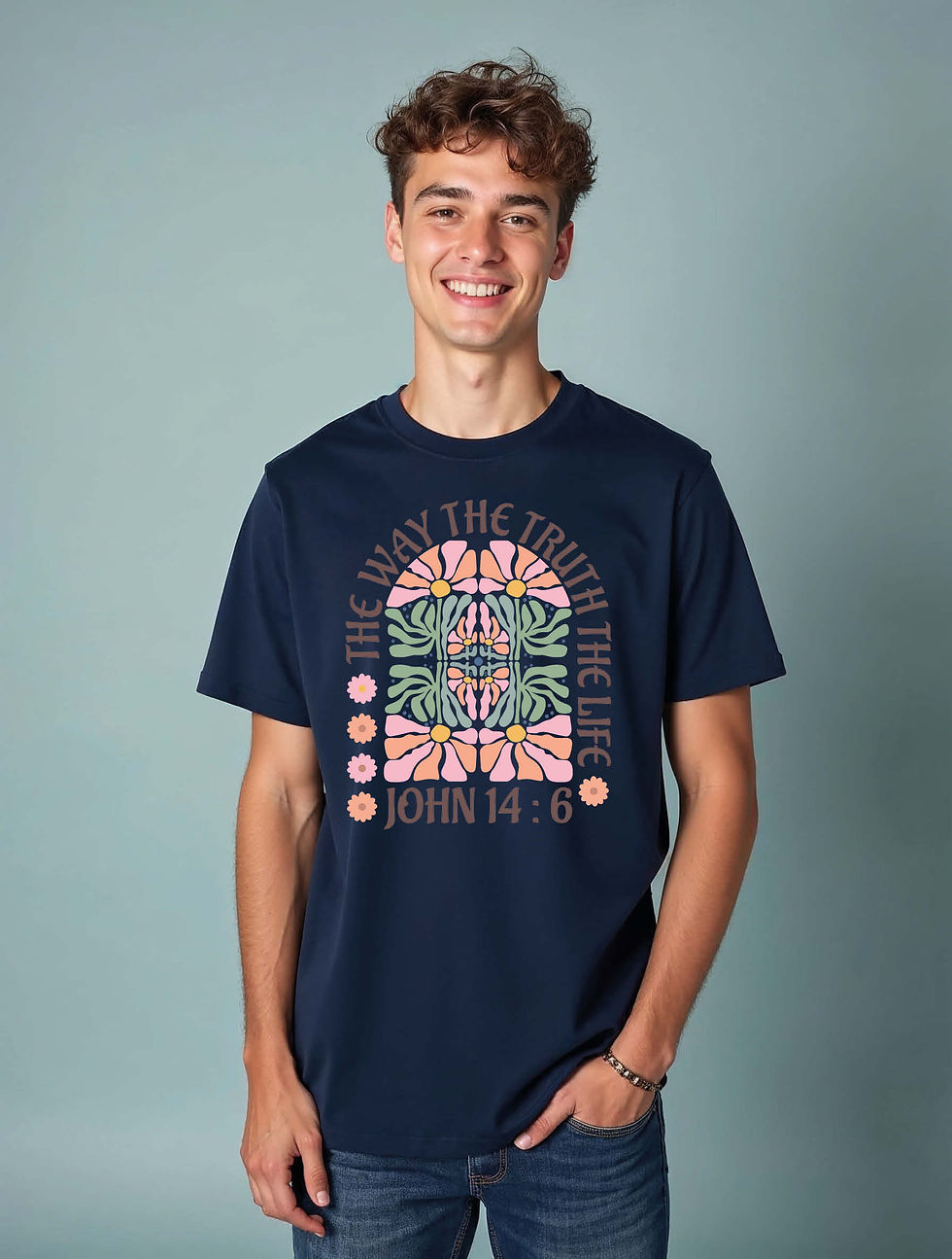 Thumbnail: the way the truth the life john 14:6 Streetwear Unisex Printed Graphic T-Shirt
