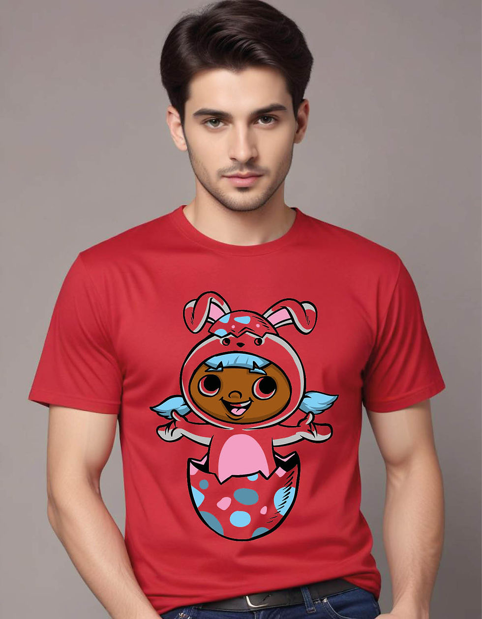 Thumbnail: bunny girl mens printed graphic t shirt