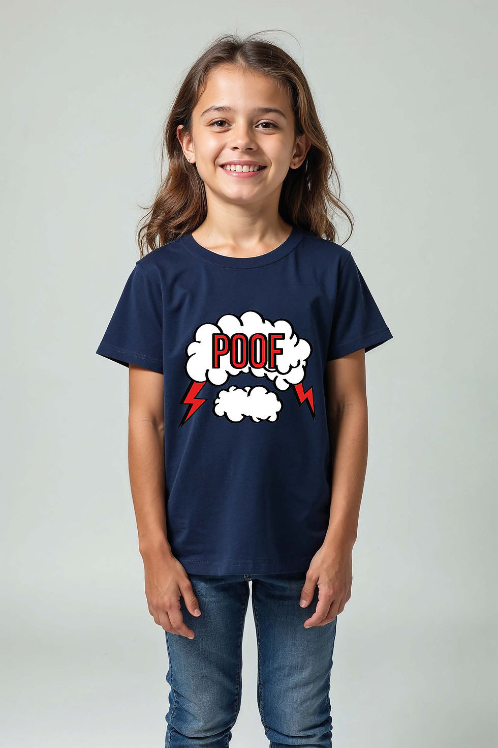 poof Trendy Stylish Kids Graphic T-Shirt – Graphic Print Design for Boys & Girls
