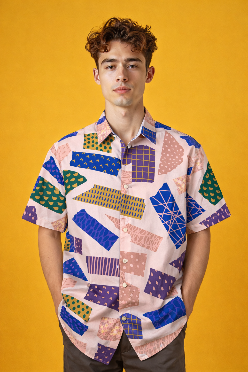 Vibrant Exclusive AOP Patterned Oversized Shirt – Modern Streetwear