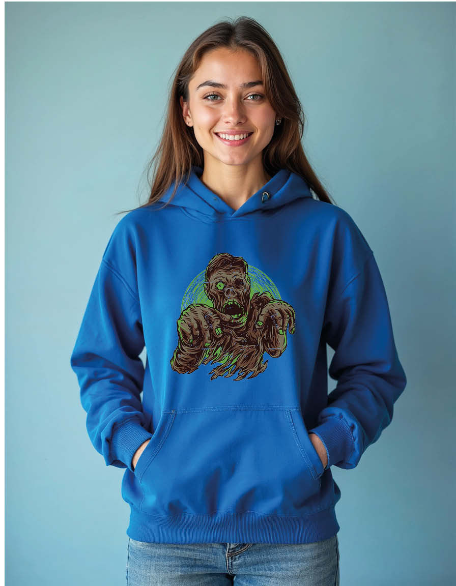 Thumbnail: Creeping Zombie Streetwear Unisex Printed Graphic Hoodies For Men & Women