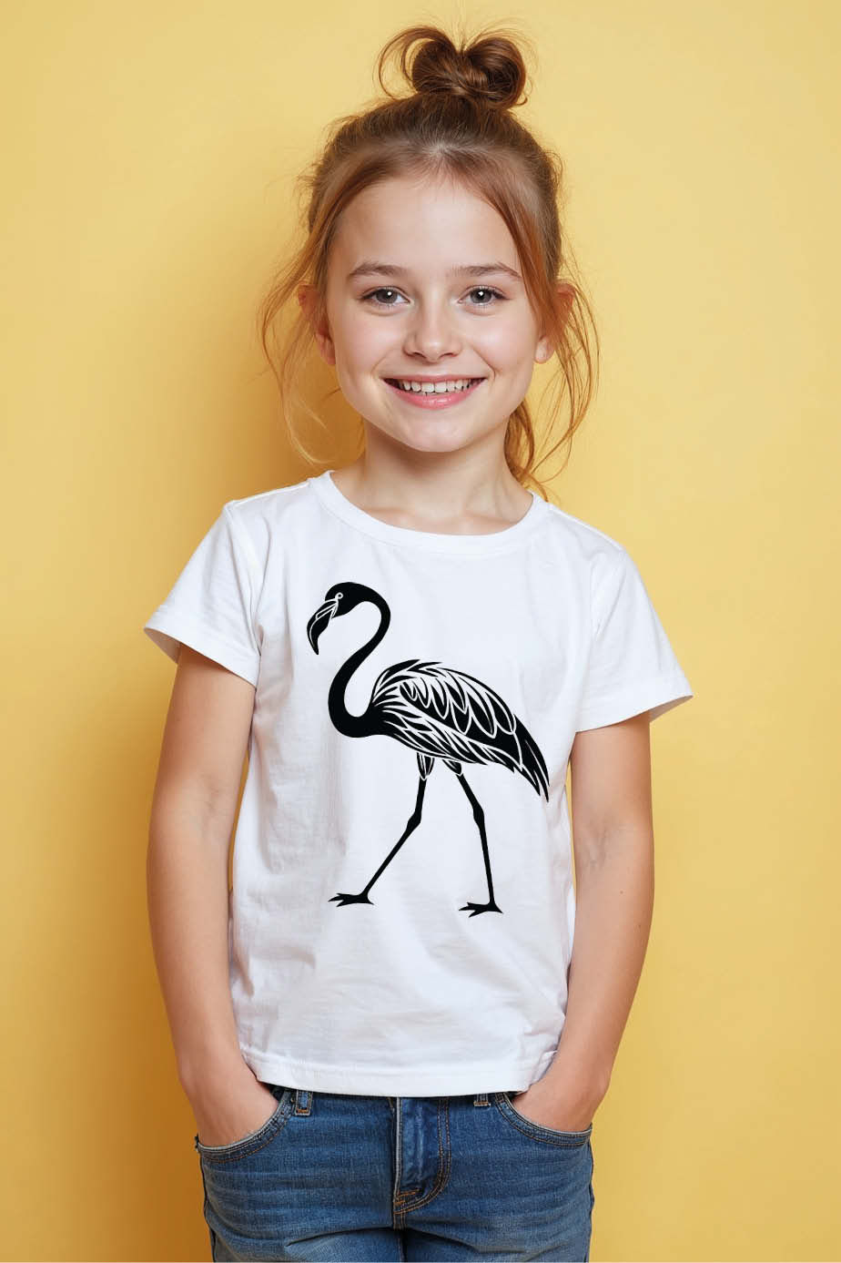 Thumbnail: Elegant Flamingo Silhouette Kids T-Shirt Premium Kids Printed T-Shirt
