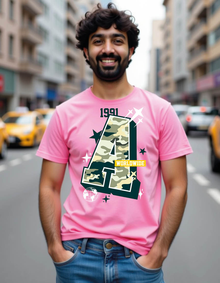 Thumbnail: A WORLDWIDE  mens printed graphic t shirt