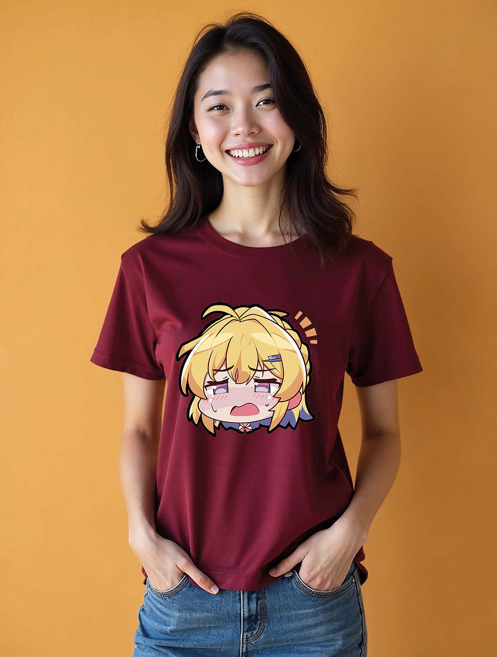 Thumbnail: Tired or Exasperated Chibi Anime Face  Chic Women’s Graphic T-Shirt – Limited