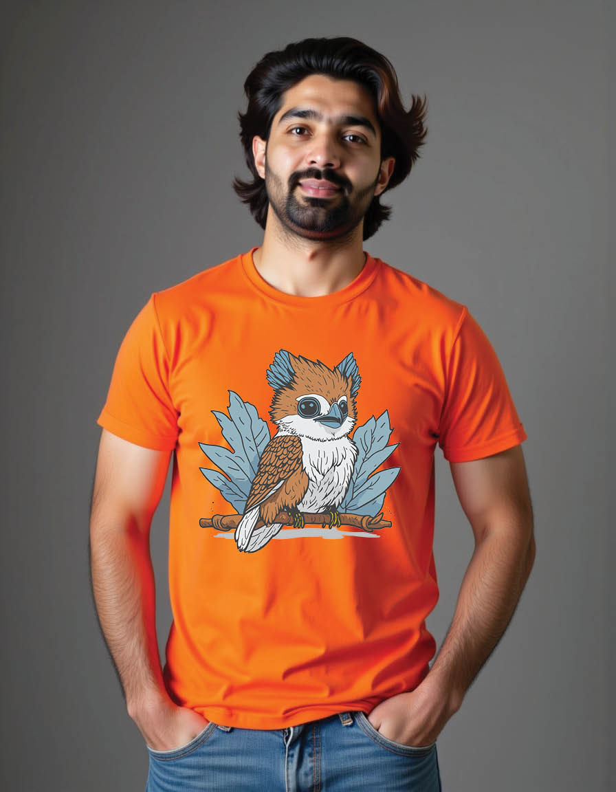 Thumbnail: kookaburra bird animal character cartoon mens printed graphic t shirt