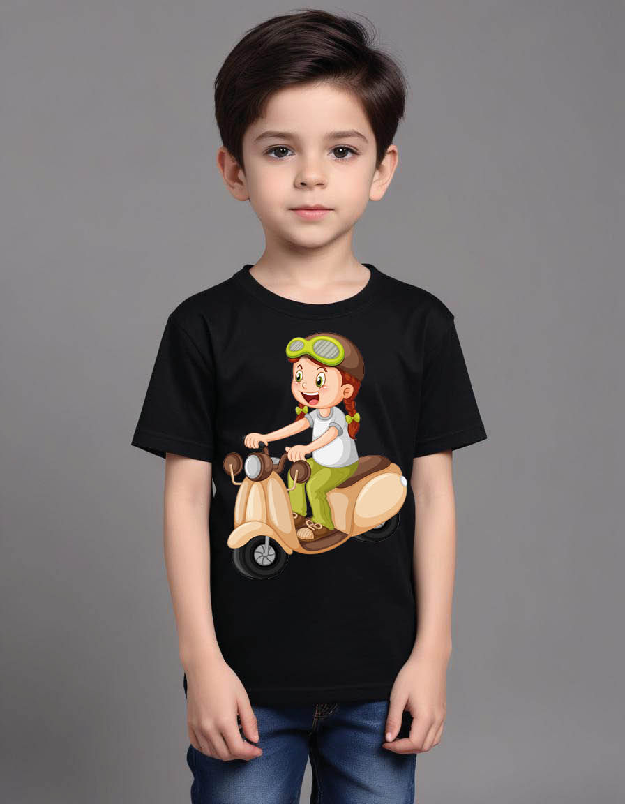 Thumbnail: Scooty girl Graphic Classic Fit Kids Tee – Trendy Fashion for Kids
