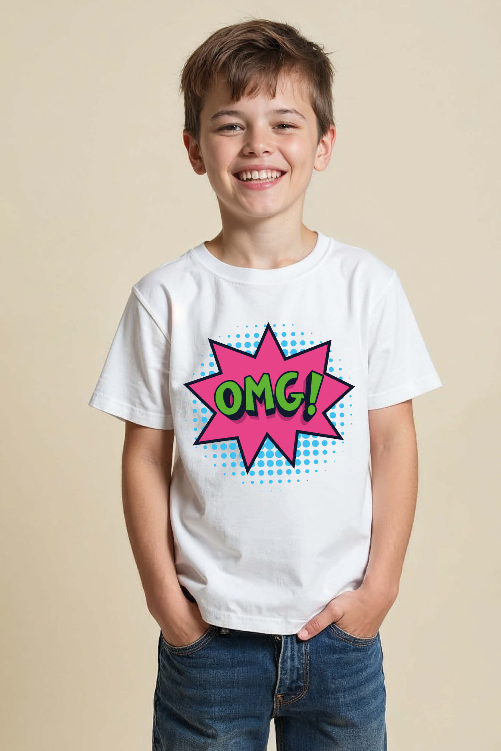 omg Cute Casual Kids Printed T-Shirt – Typography Print Design for Boys & Girls