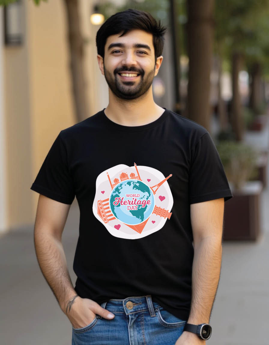 Thumbnail: World heritage day Unisex printed graphic t shirt