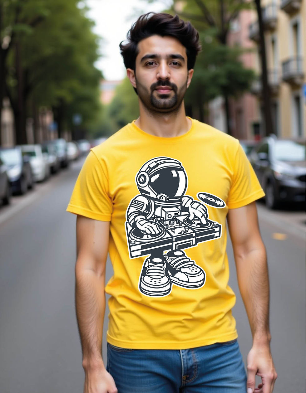 Thumbnail: astronaut cartoon pack mens printed graphic t shirt