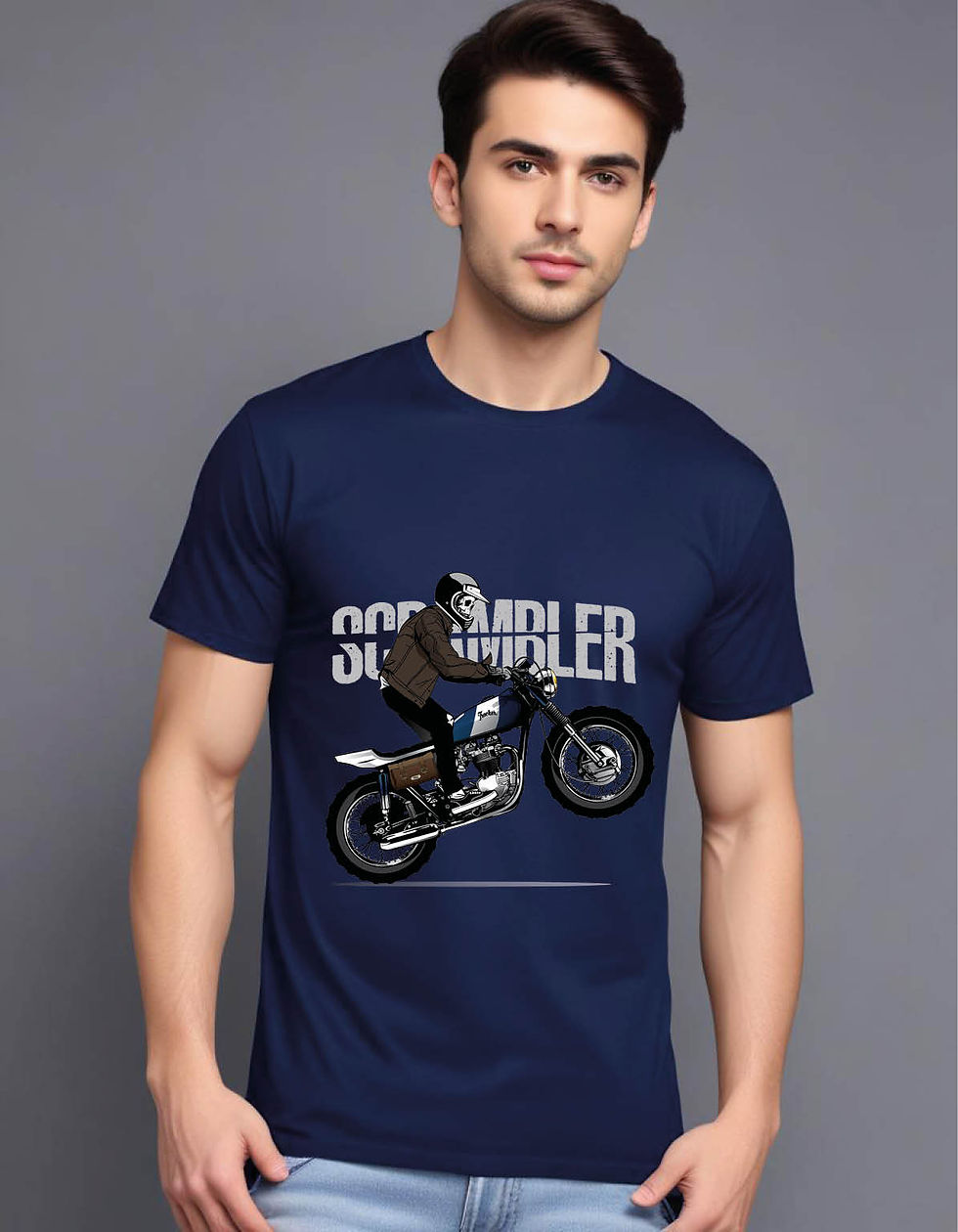 Thumbnail: skeleton riding motorbike  mens printed graphic t shirt