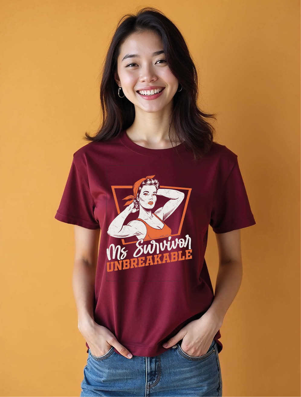 ms ms survivor unbreakable Modern Women’s Typography T-Shirt – Fast Delivery