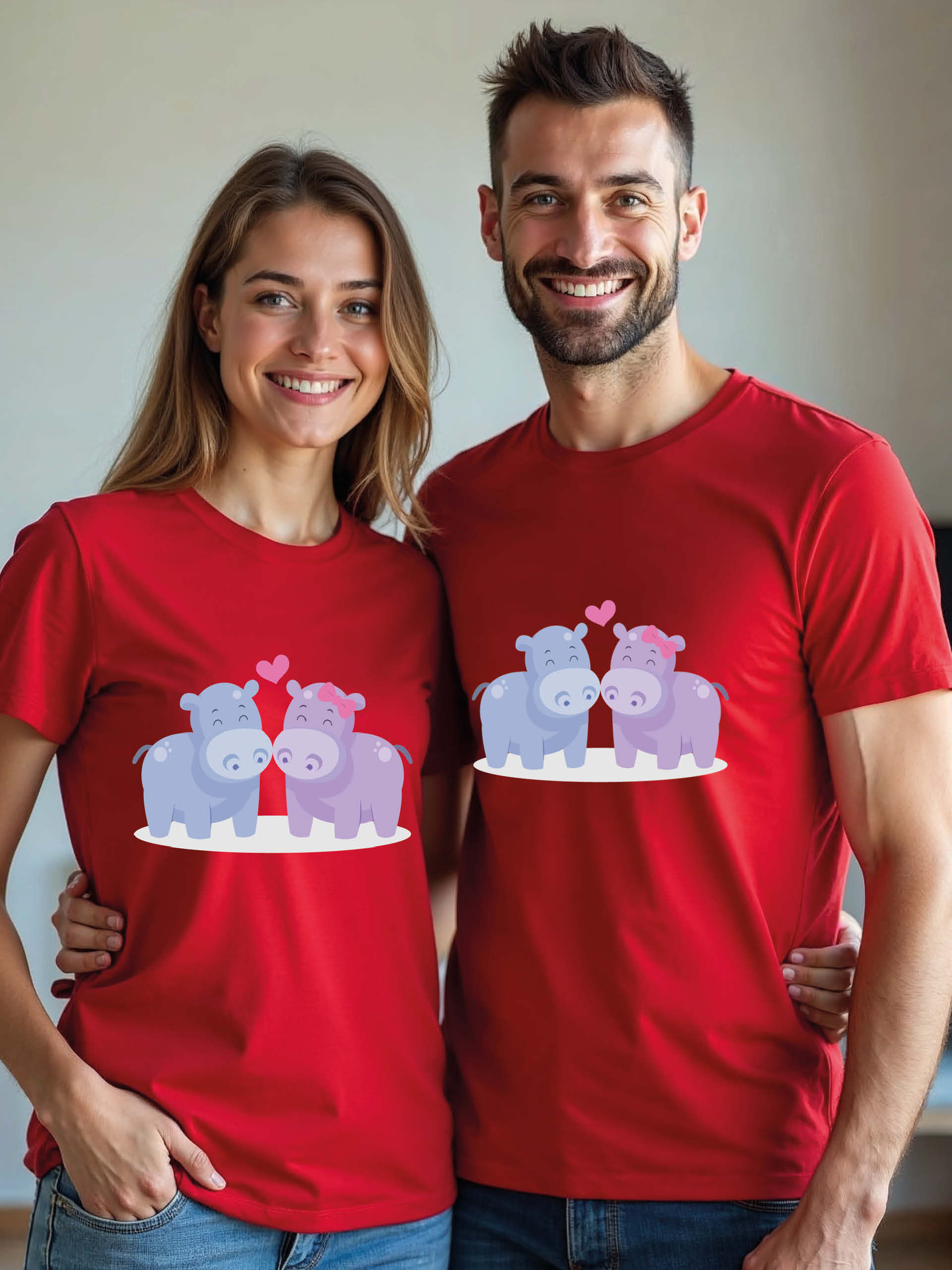 Romantic Animal Couple Matching Tee Lovers Edition – Best Price
