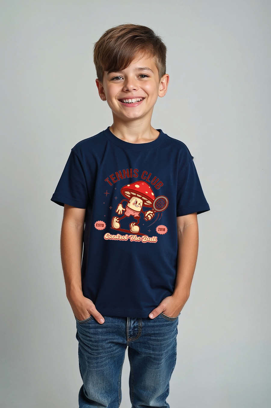 Thumbnail: Tennis Club For sports Trendy Kids Printed T-Shirt – Drawing Print Design