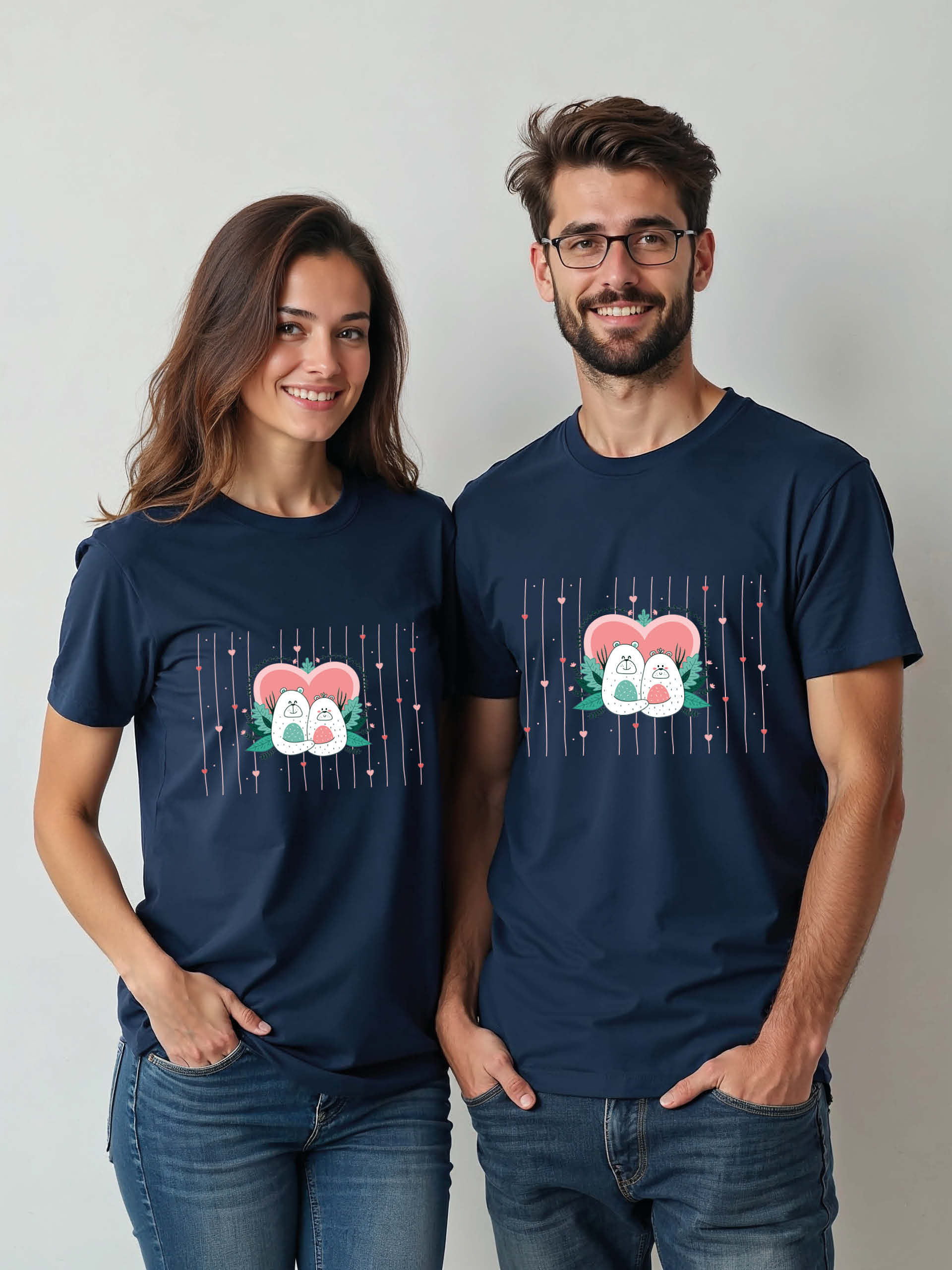 Stylish Cartoon Couple T-Shirt Lovers Edition – Premium Quality