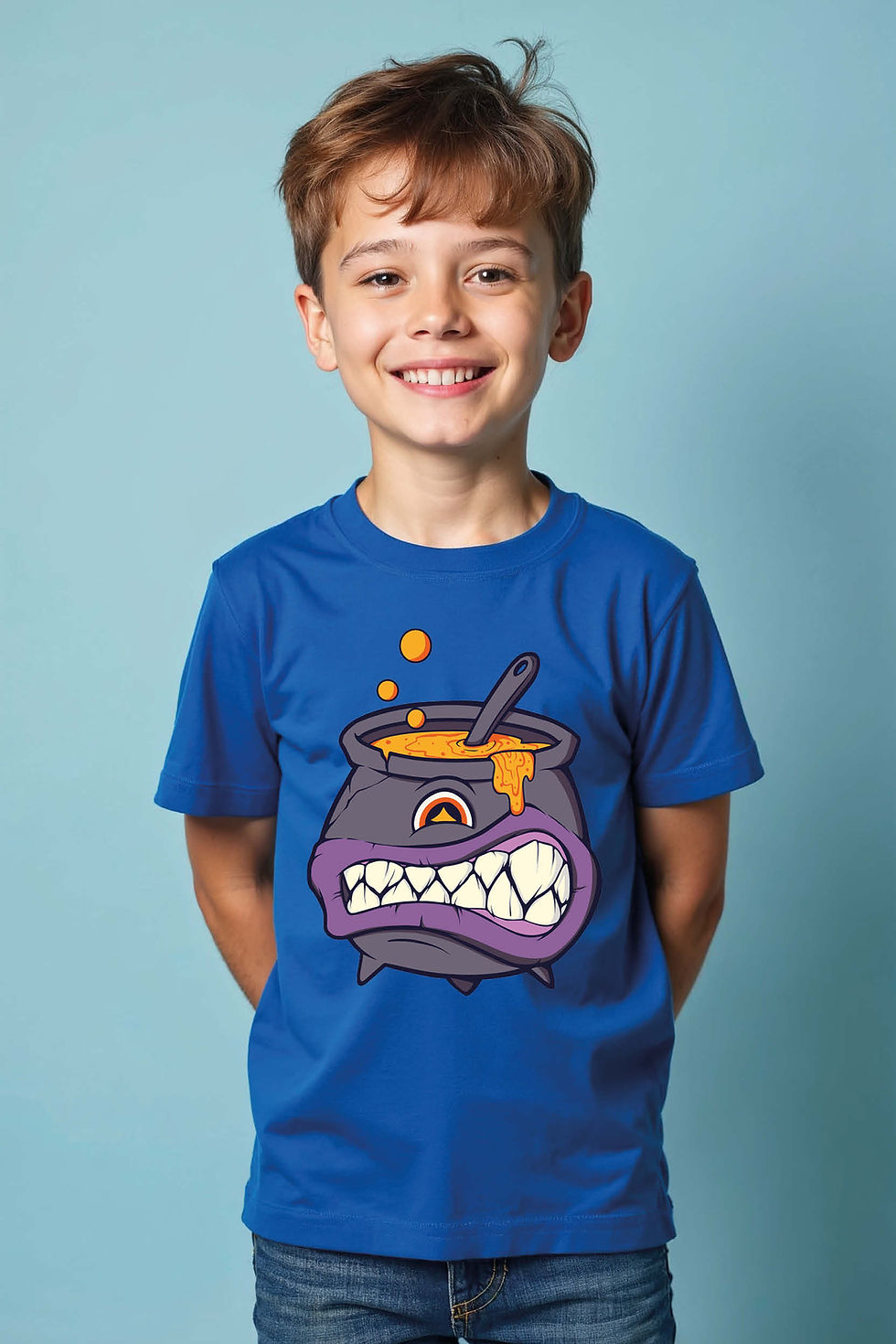 Menacing Cauldron Graphic Tee Premium Typography Print T-Shirt for Kids – Graphi