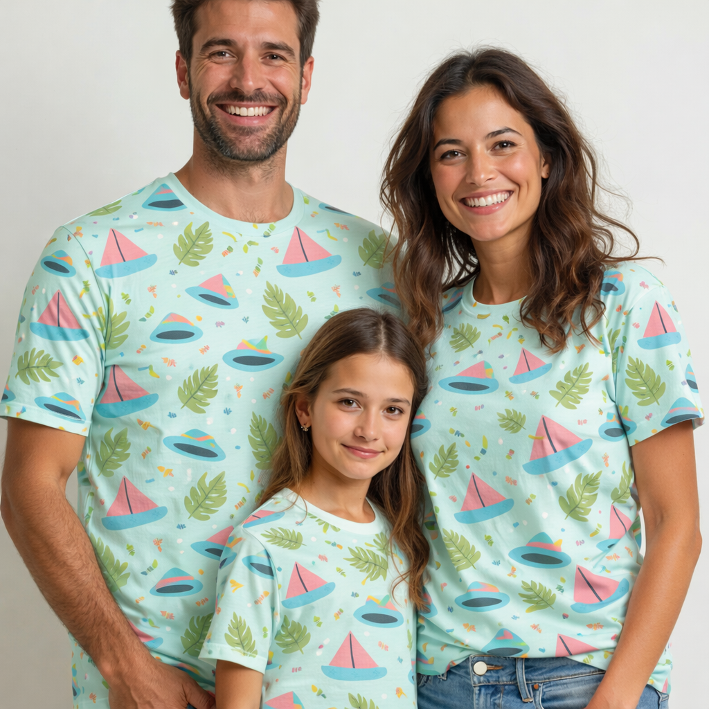 Family matching printed outfits tees pack of 3