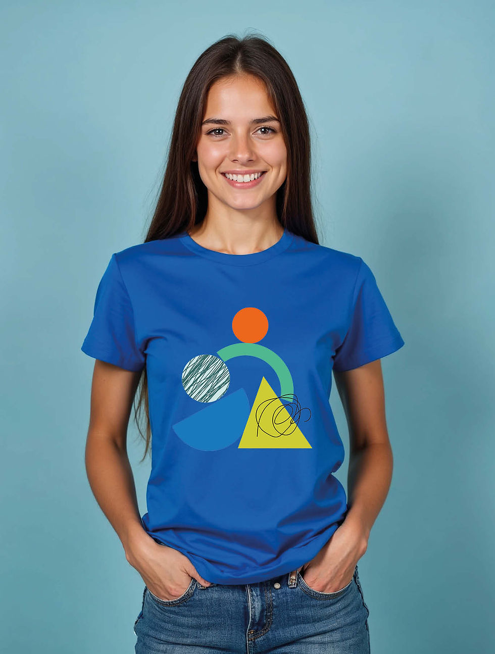 Thumbnail: Abstract Shapes Chic Women’s Printed Streetwear T-Shirt – Shop Now