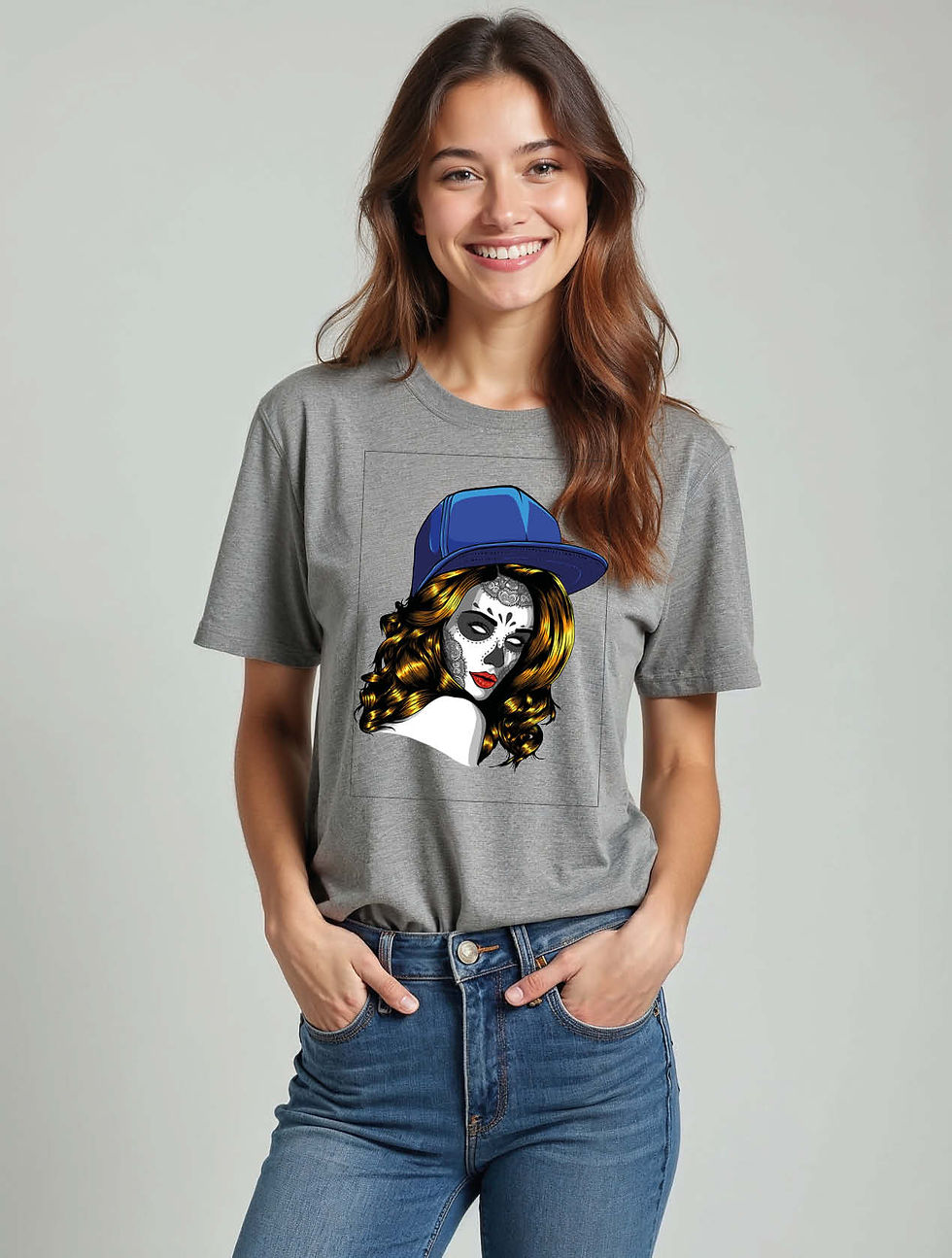 Thumbnail: Calavera Queen Urban Women’s Printed Graphic Streetwear T-Shirt – Low Price