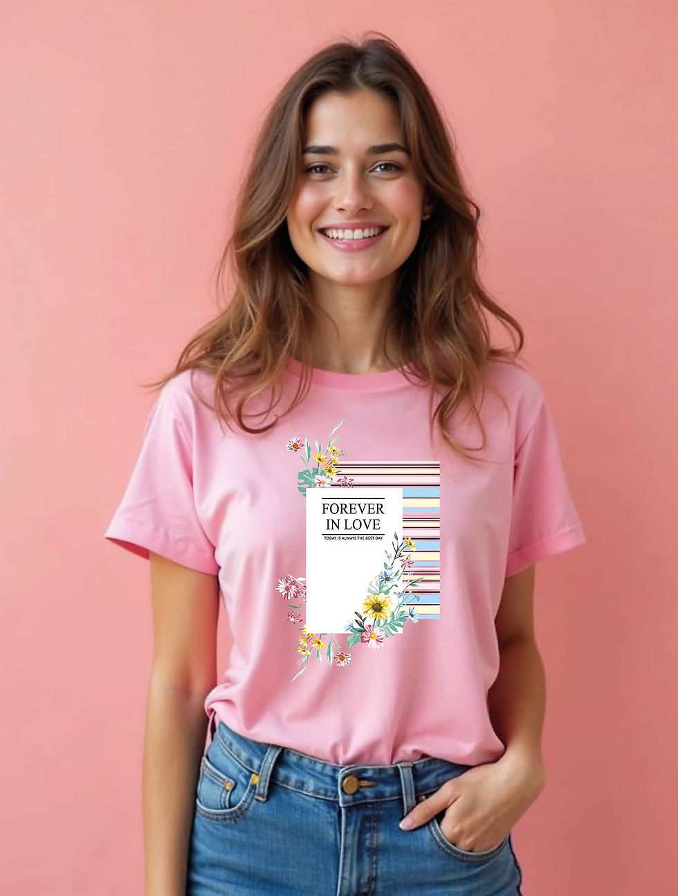 Thumbnail: forever in love today is always the best day Cool Women’s Typography T-Shirt