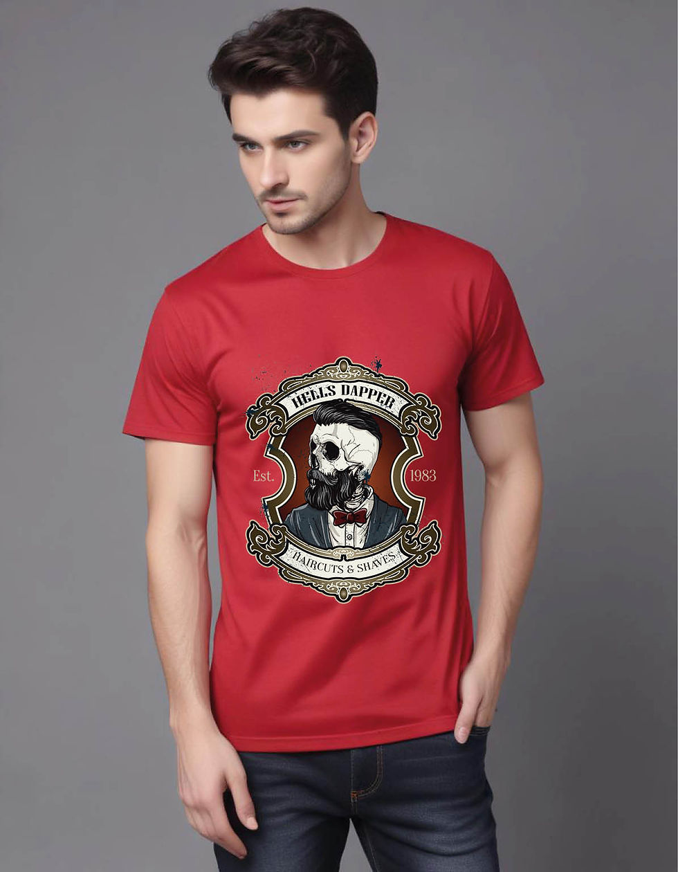 Thumbnail: hand drawn-barber shop logo vintage style  mens printed graphic t shirt