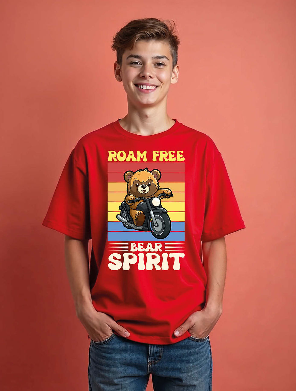 roam free bear spirit cool Unisex Oversized Drop Shoulder T-Shirt