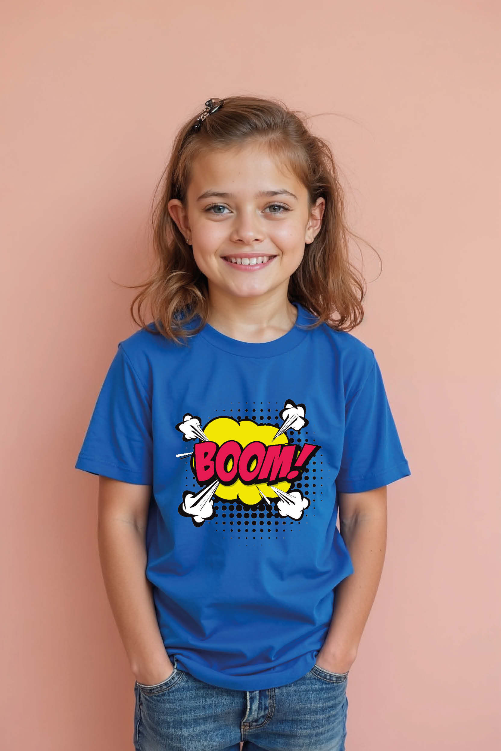 boom! Casual Printed T-Shirt for Boys & Girls – Typography Print Design