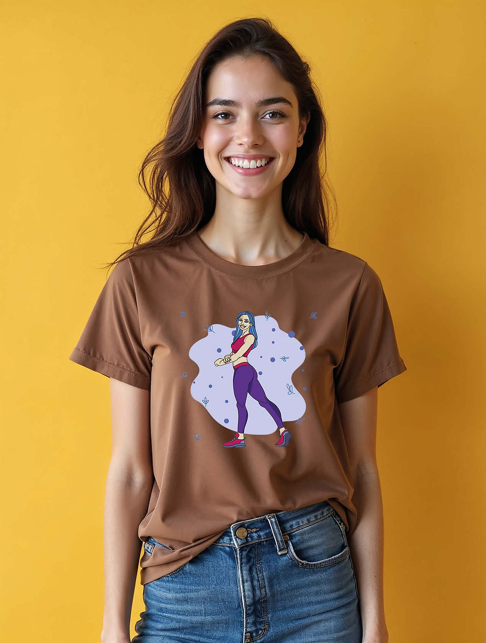 Thumbnail: Athletic Pose Urban Women’s Printed Graphic Typography T-Shirt – Best Price