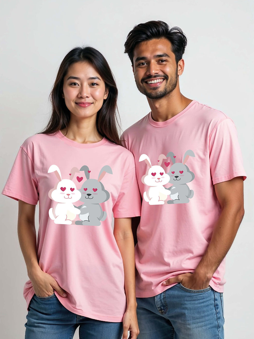 Thumbnail: Romantic Cartoon Couple T-Shirt Lovers Edition – Premium Quality