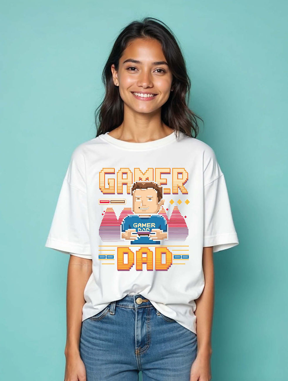 Thumbnail: gamer dad  Classic Cotton Unisex Drop Shoulder Oversized T-Shirt for Men & Women