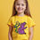 Thumbnail: Striped Purple Rat with Smiley Flower Kids Fashion Typography Print T-Shirt