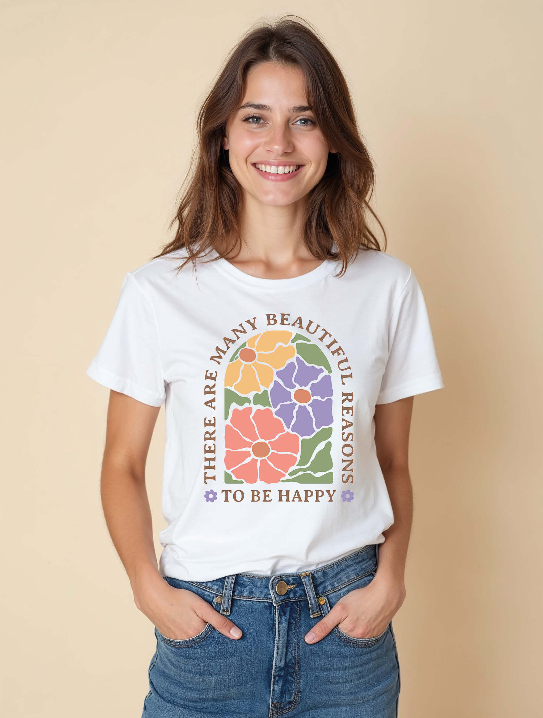 there are many beautiful reasons to be happy Unisex Printed Graphic T-Shirt