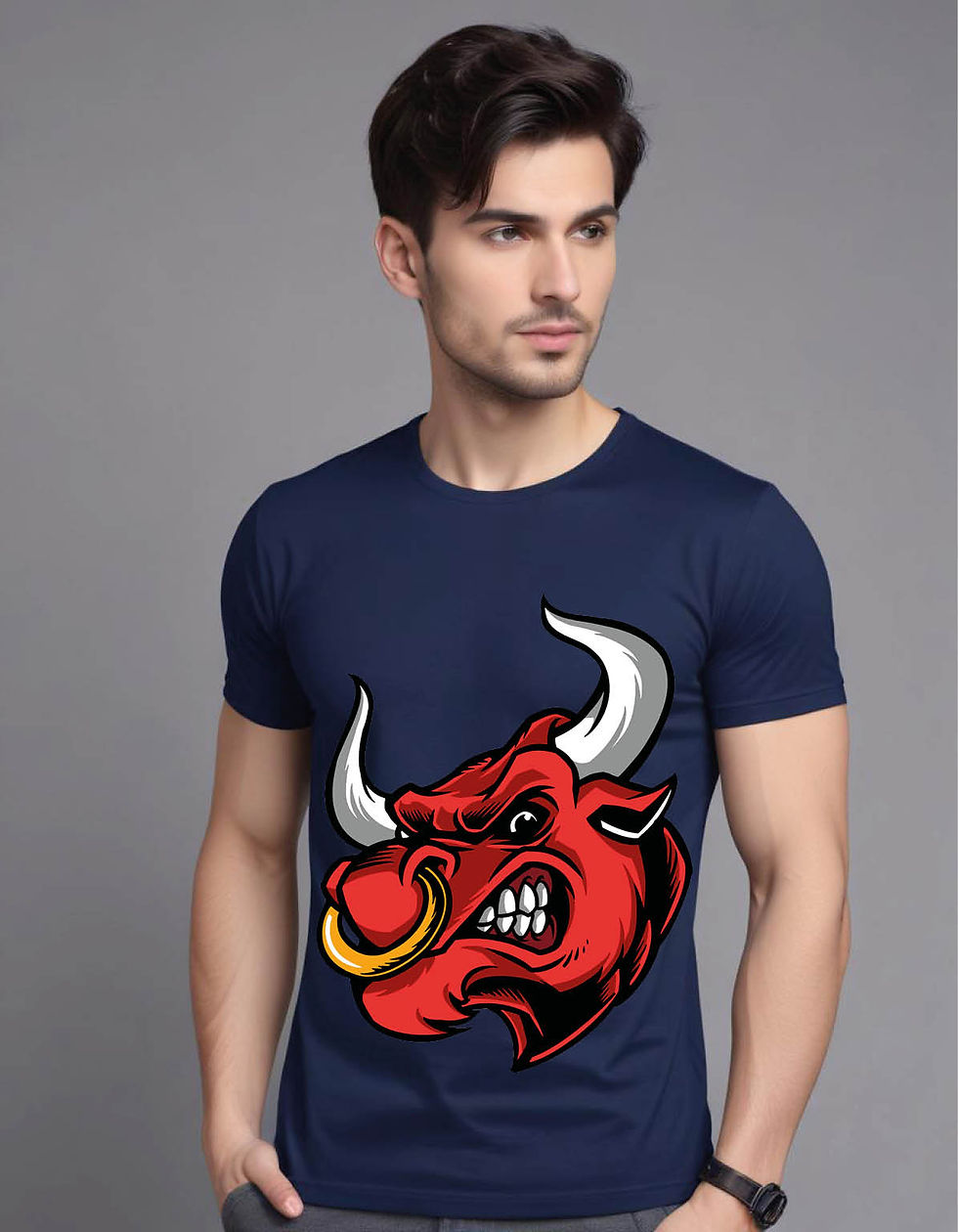 Thumbnail: bull mens printed graphic t shirt