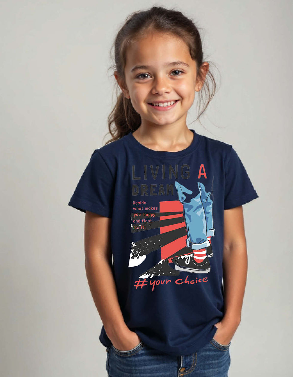 Thumbnail: Living Dream Printed T-Shirt for All age