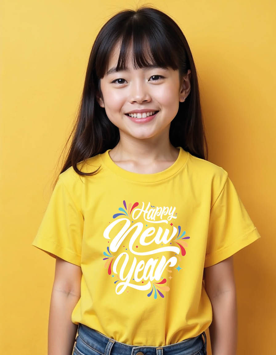 Thumbnail: Happy new year Unisex printed graphic t shirt