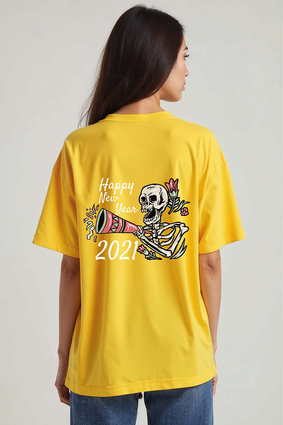 Thumbnail: happy new year Unisex Oversized Drop Shoulder T-Shirt for Men & Women