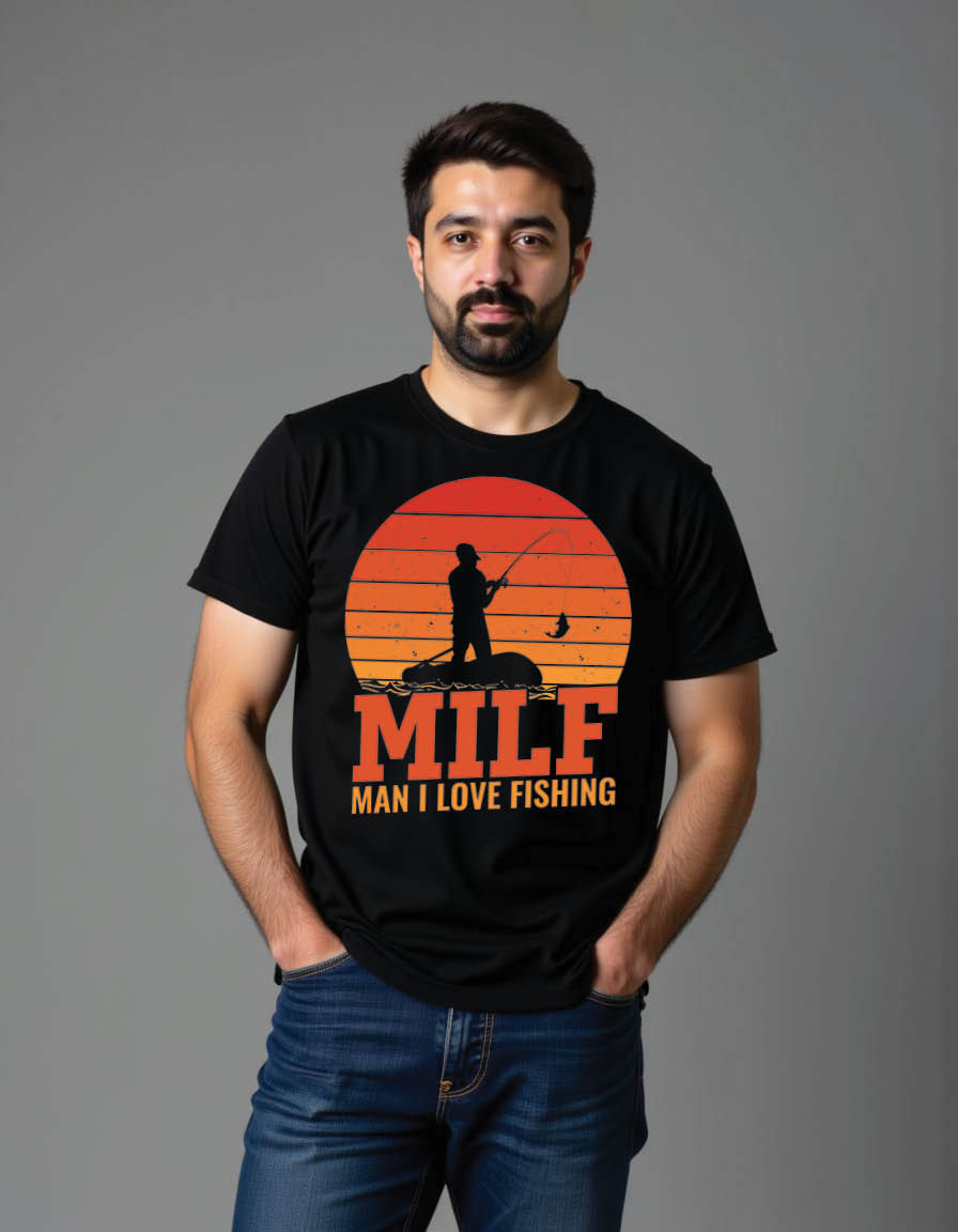 Thumbnail: milf man i love fishing fishing quotes mens printed graphic t shirt
