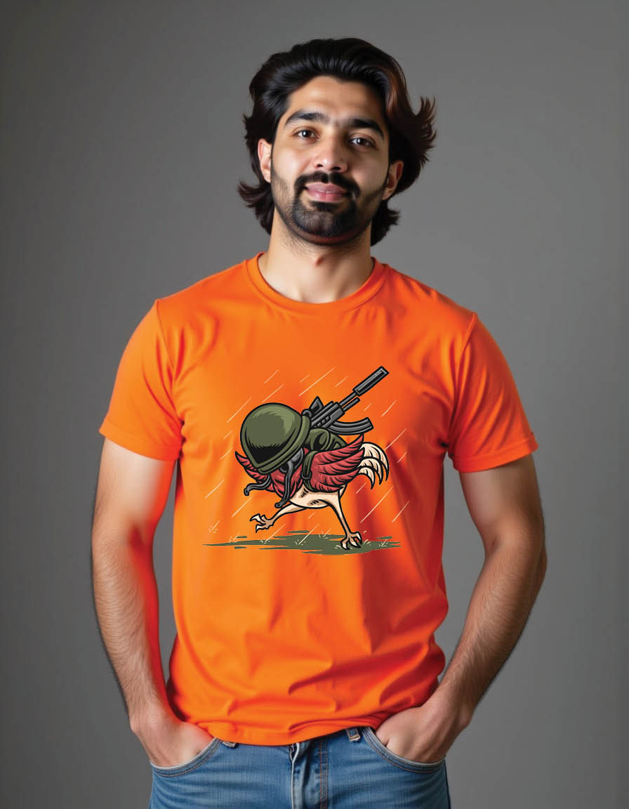 Thumbnail: chicken army  mens printed graphic t shirt