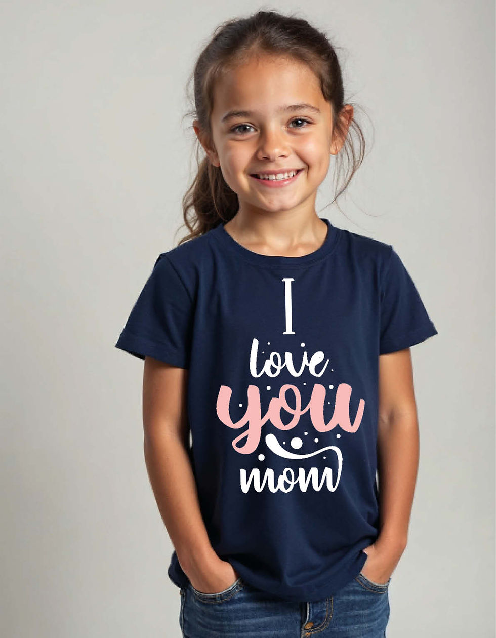 Thumbnail: I Love You Mom Printed Tee for Boys, Girls, Men &Women