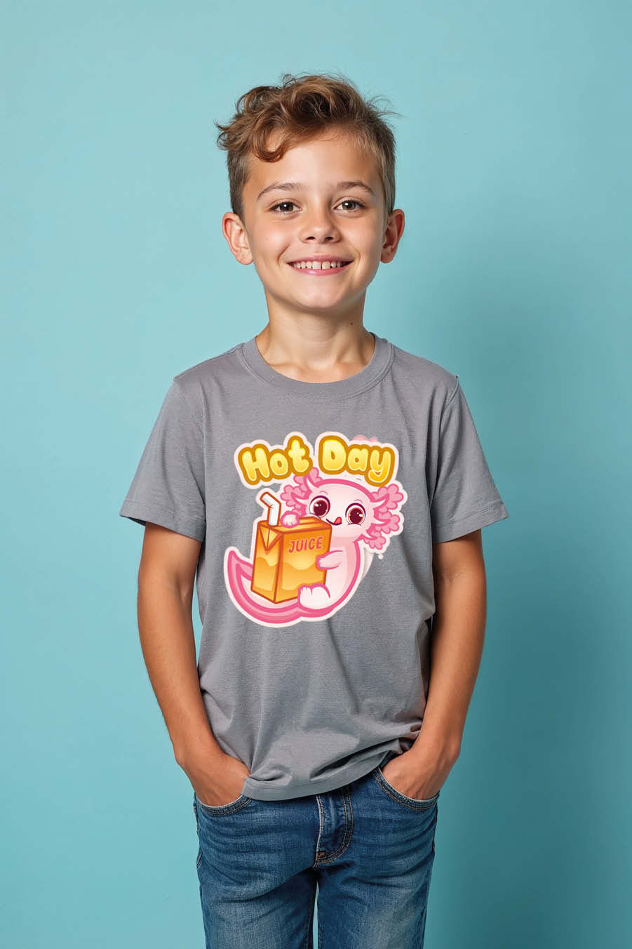 Thumbnail: Hot Day Fashion Kids Graphic Tee – Cartoon Print Design for Boys & Girls