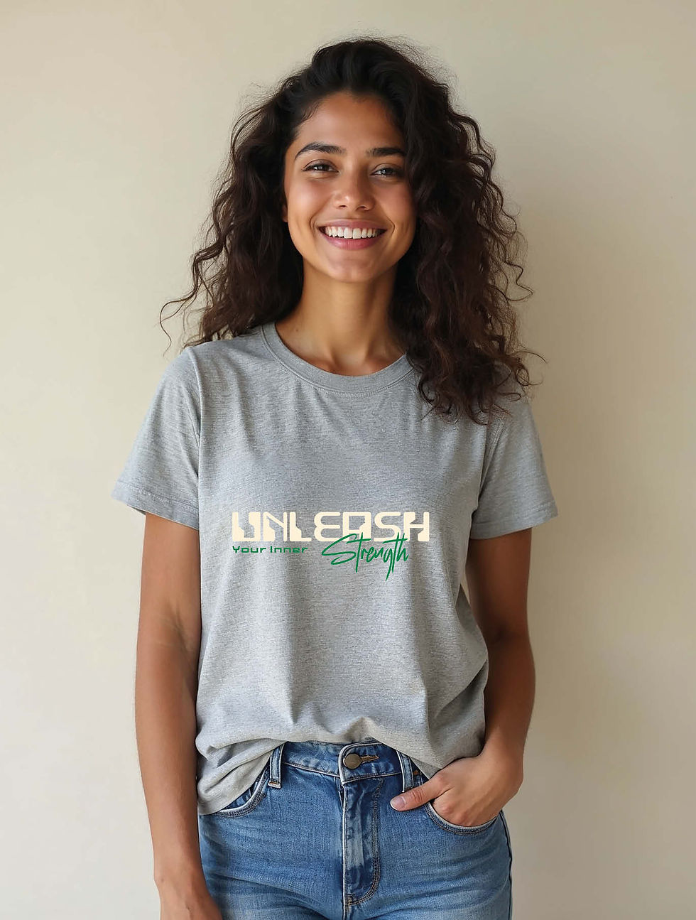 Thumbnail: unl eash your inner strength Stylish Women’s printed graphic  T-Shirt