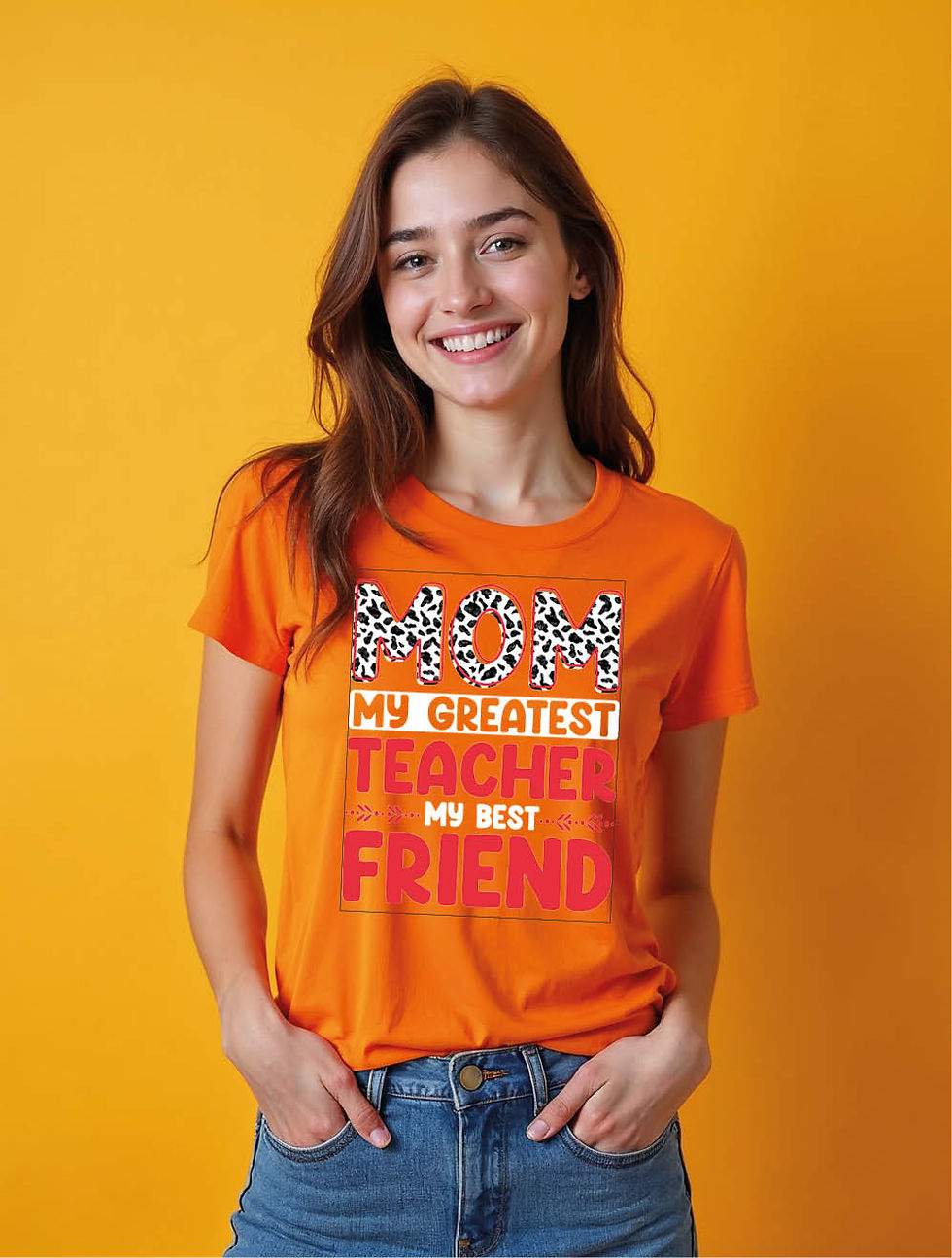 Thumbnail: Mom is my great teacher and best friend Urban Women’s Quote T-Shirt – Limited
