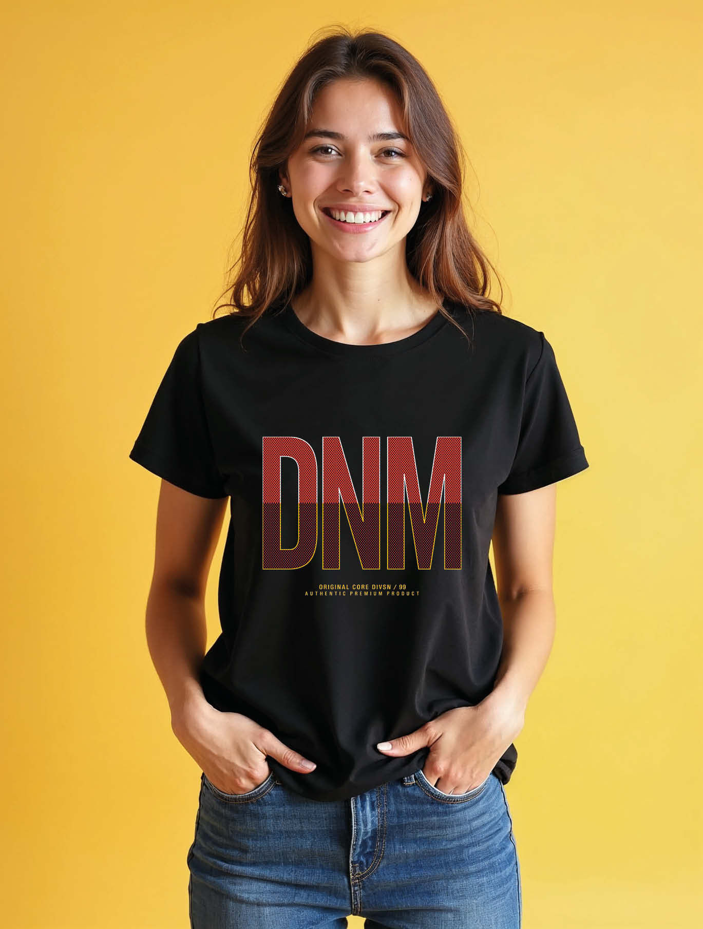 dnm original core divsn authentic fremium produet Casual Women’s printedTees