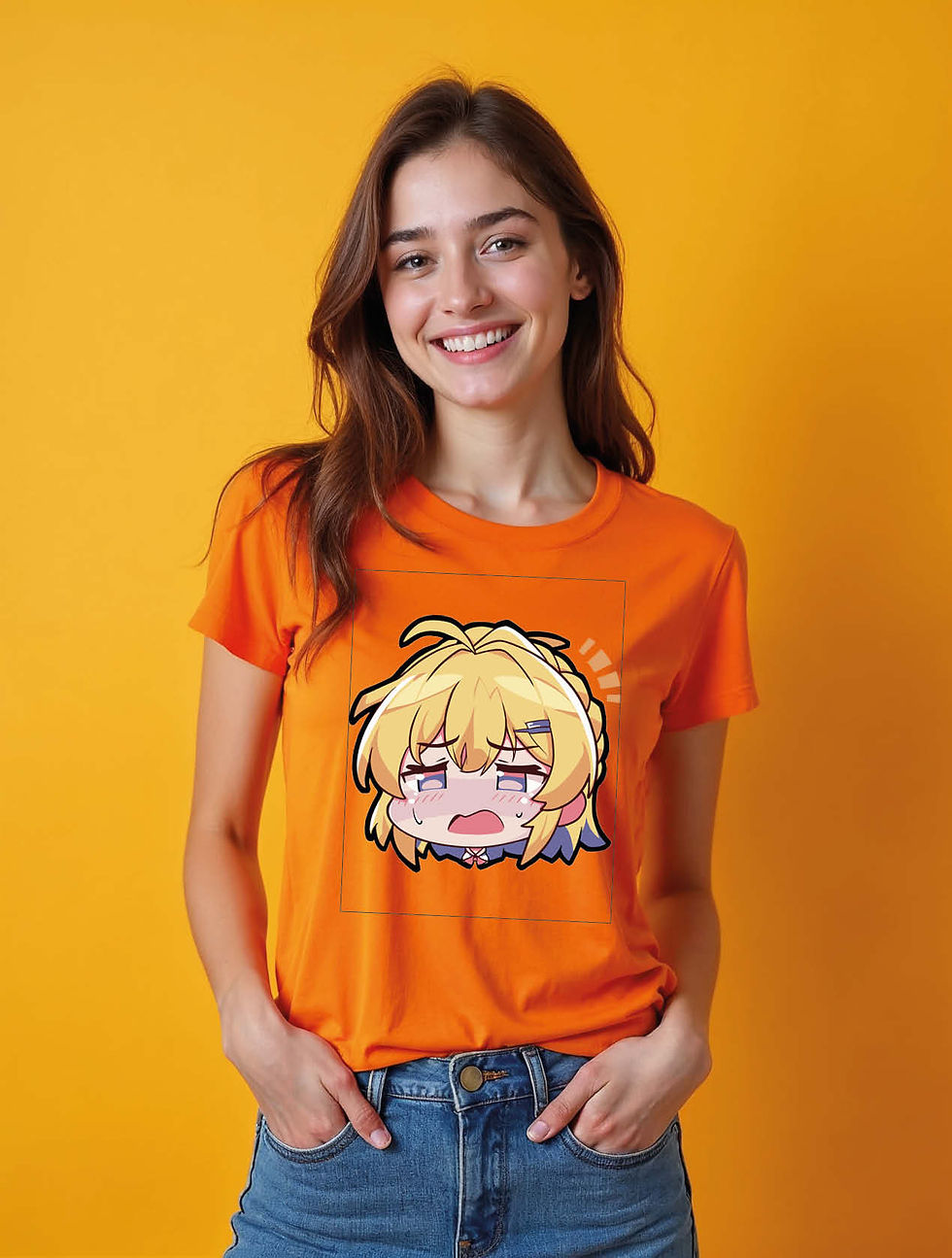 Thumbnail: Tired or Exasperated Chibi Anime Face  Chic Women’s Graphic T-Shirt – Limited
