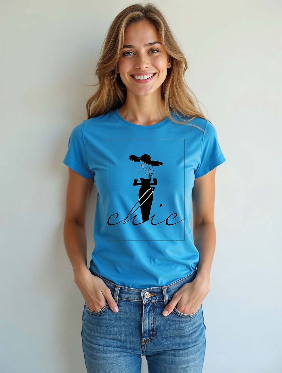 Thumbnail: Chic Fashion IllustrationStylish Women’s Printed Graphic Streetwear T-Shirt