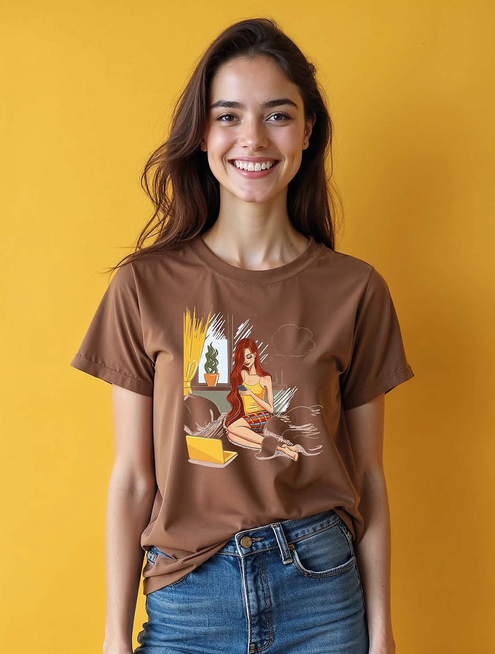 Thumbnail: Working From Home Remote Worker Chic Women’s Printed Graphic Streetwear T-Shirt