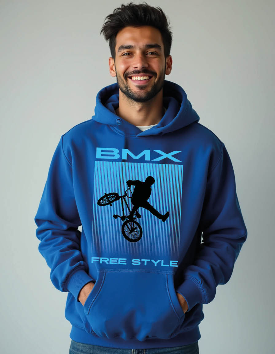 Thumbnail: bmx free style Casual Winter Streetwear Hoodie for Men – Cool Printed Outfit