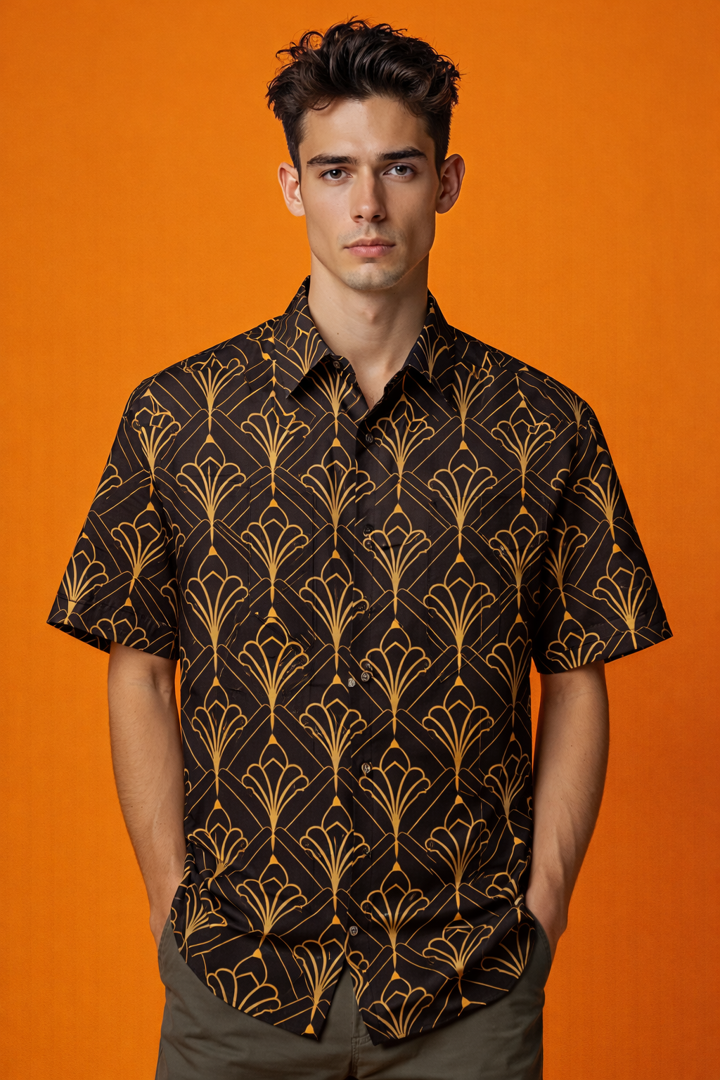 Geometric elegance Luxury Feel Patterned Oversized Shirt – AOP Design