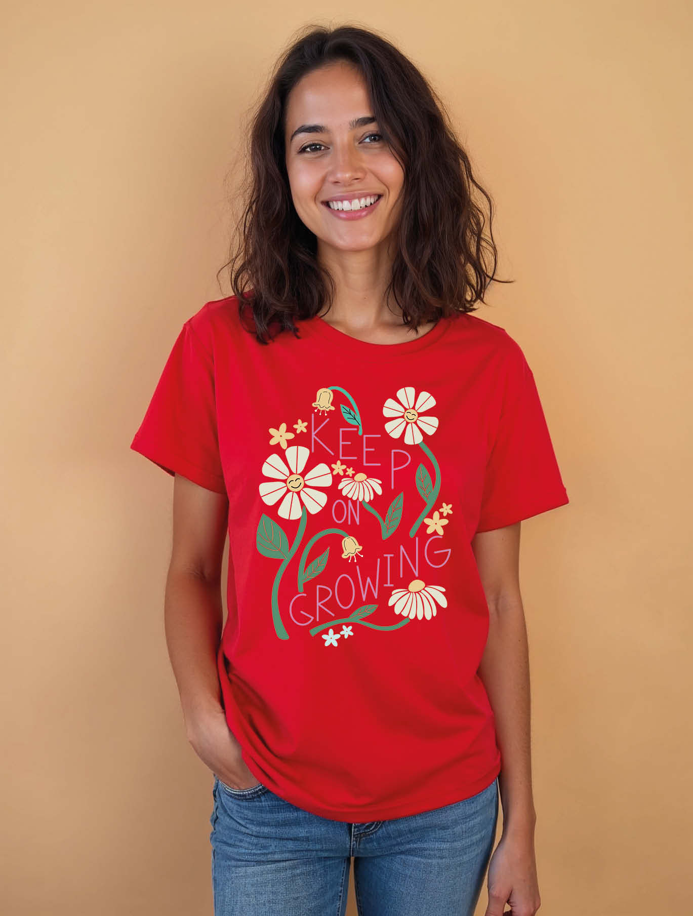 keep on growing Modern Women’s Quote T-Shirt – Discount Offer