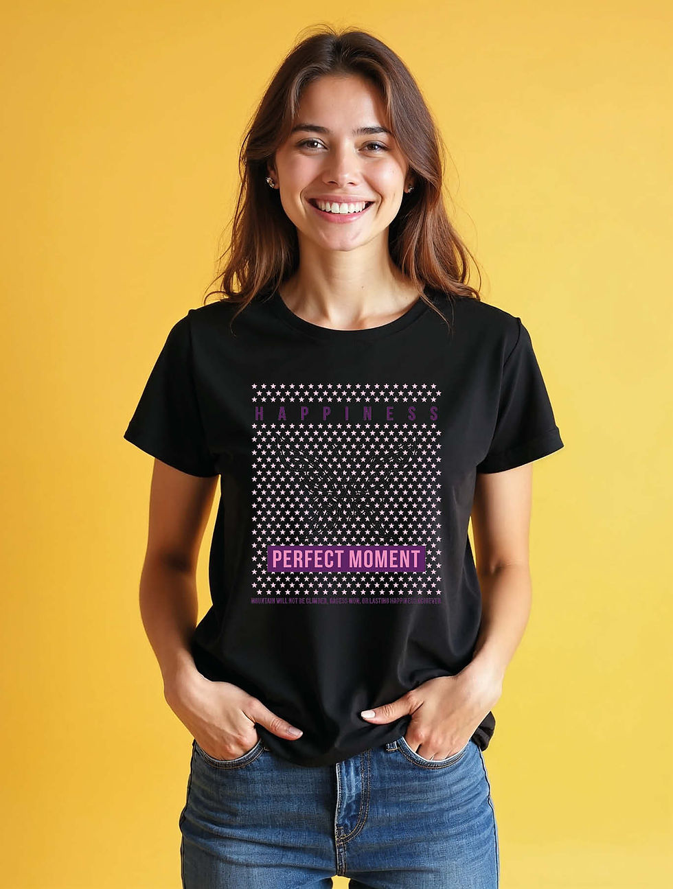 Thumbnail: Happiness perfect moment Stylish Women’s Printed T-Shirt – Limited Stock