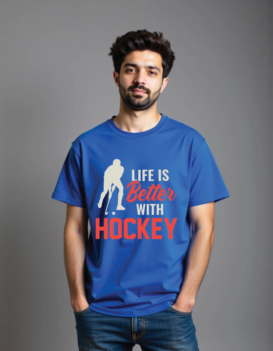 Thumbnail: life is better with hockey field hockey mens printed graphic t shirt